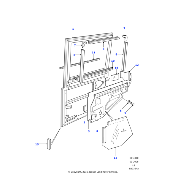 Land Rover Door assembly-rear