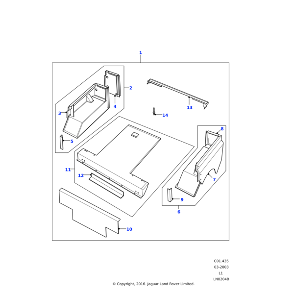 Land Rover Bulkhead assembly-body front