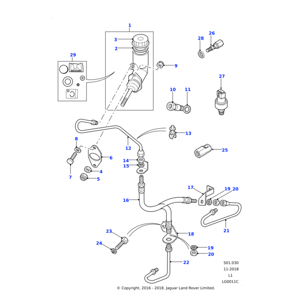 Land Rover Nut - Hex.