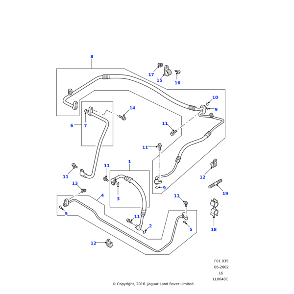 Land Rover Hose-compressor/condenser air conditioning