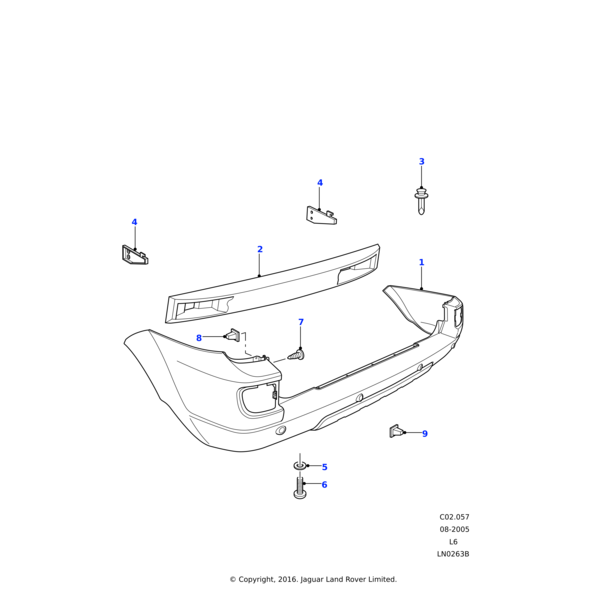 Land Rover Bracket assembly-rear bumper support