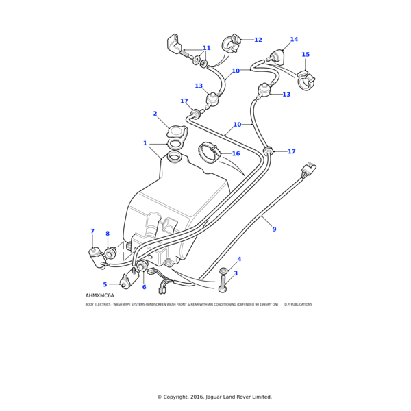 Land Rover Jet assembly-nozzle wash system