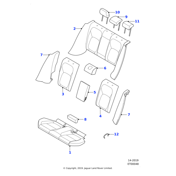 T4N25309QWB - Jaguar Squab cover