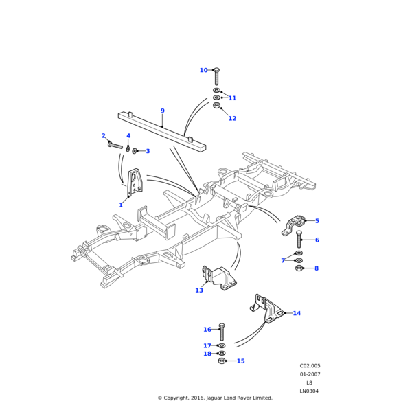 Land Rover Querträgerbaugruppe-Boden hinten