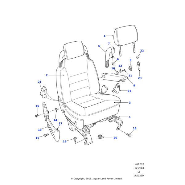 Land Rover Headrestraint-fixed bolster front/rear