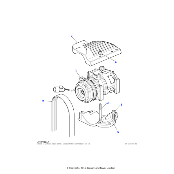 Land Rover Belt-polyvee air conditioning compressor