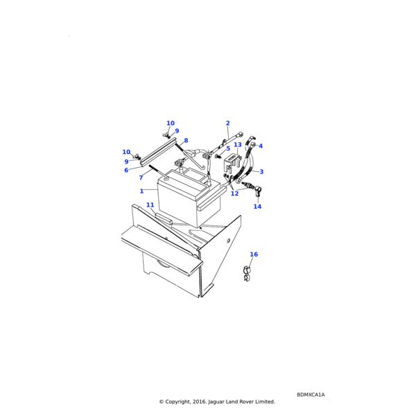 Land Rover J bolt-fixing battery