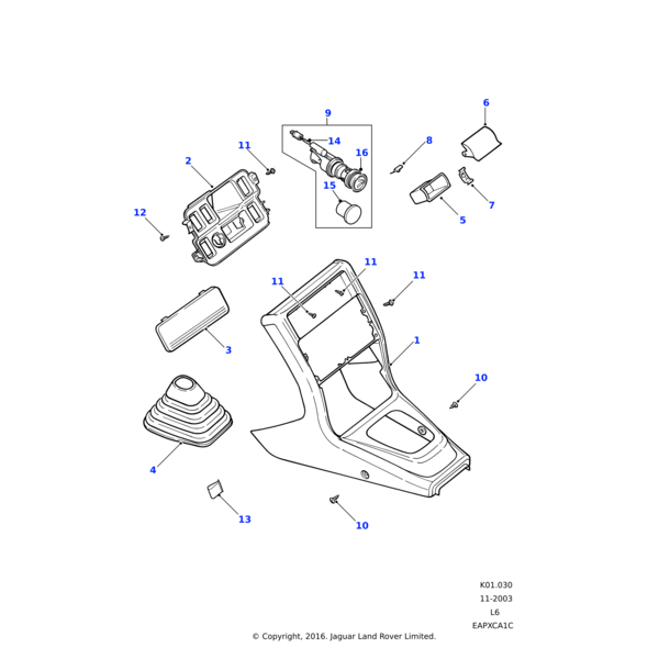 Land Rover Housing-facia console switches
