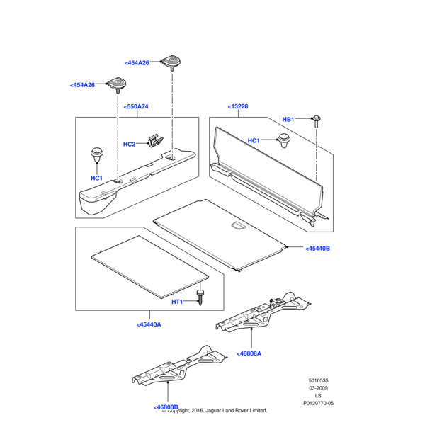 Land Rover Support - Rear Package Tray Trim