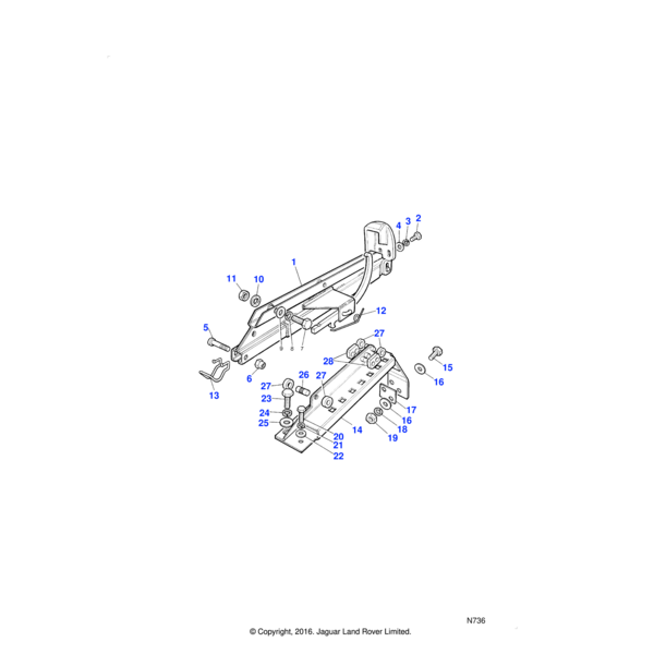 Land Rover Slide &amp; bracket assembly-front seat