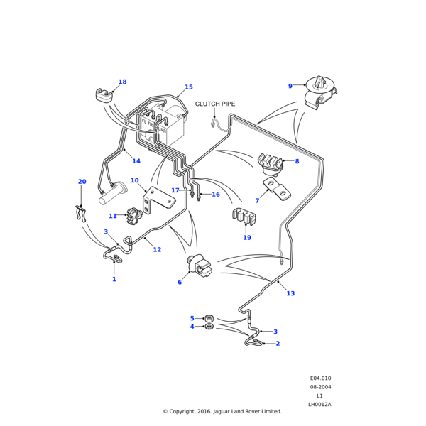 Land Rover Clip-brake pipe double