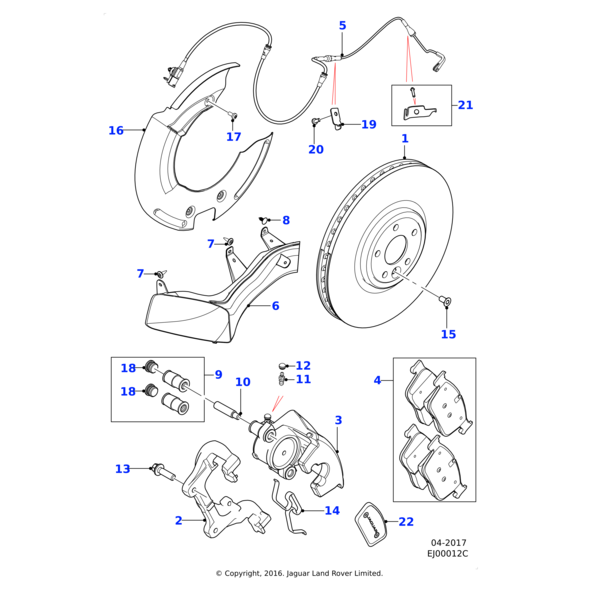 T4N9989 - Jaguar Brake cooling duct