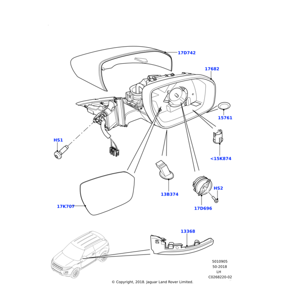 LR048353 - Land Rover Abdeckung - Spiegelgehäuse