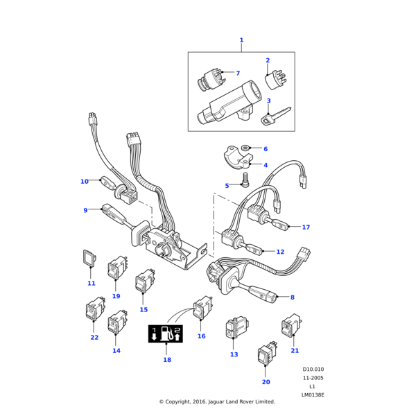 Land Rover Schalter-Wasch/Wischanlage-Windschutzscheibe