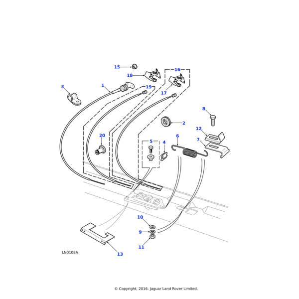 Land Rover Cable assembly-bonnet release assembly