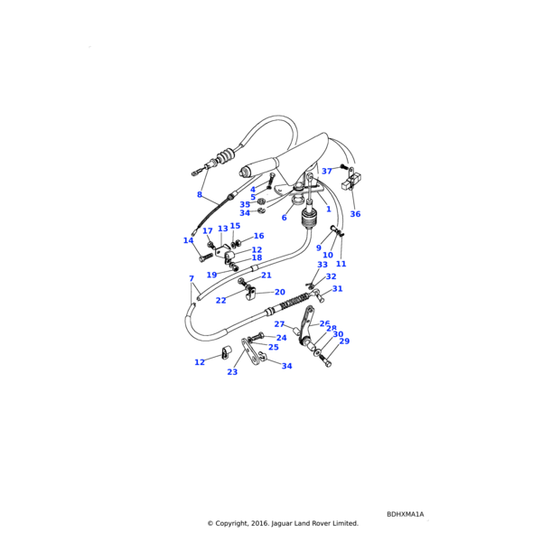 Land Rover Lever assembly handbrake