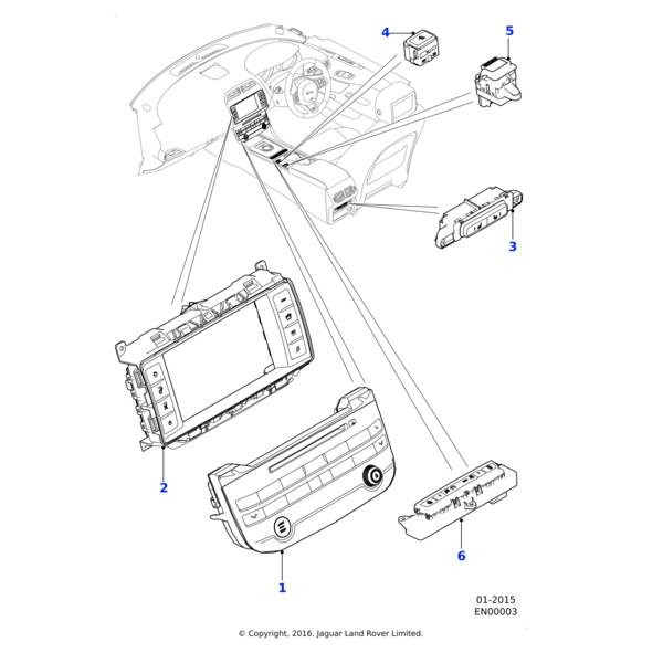 T4N8216 - Jaguar Air conditioning control panel