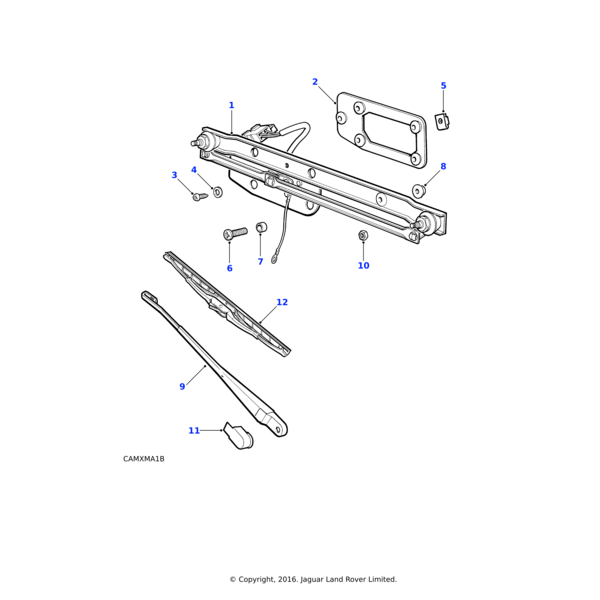 Land Rover Motor &amp; bracket assembly-windscreen wiper