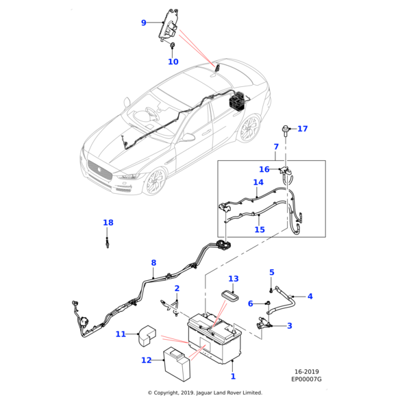 T4N13934 - Jaguar Battery cable