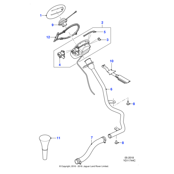 JDE11917 - Jaguar Fuel filler cap