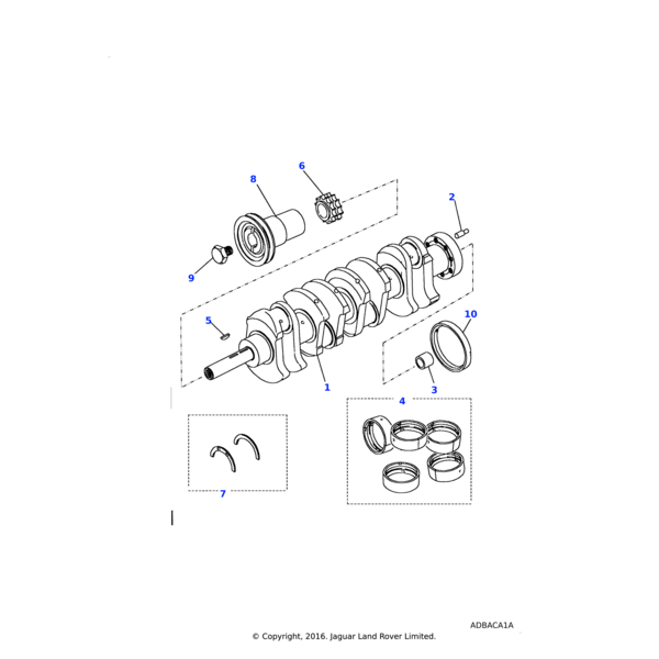 Land Rover Key-crankshaft