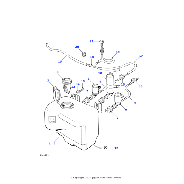 Land Rover Filter-container assembly filler neck