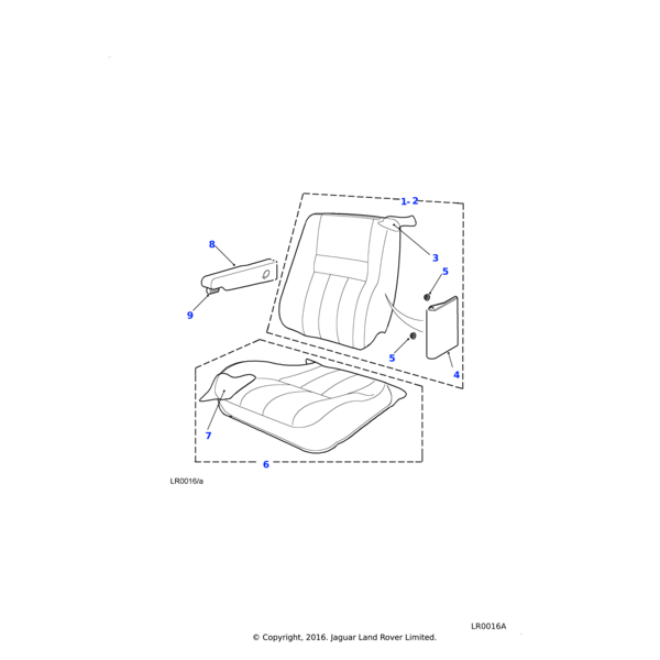 Land Rover Cushion assembly-front seat