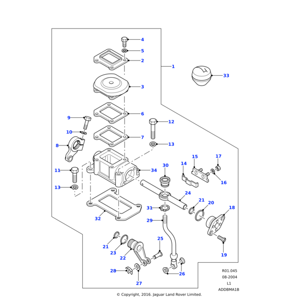 Land Rover Lever-transfer box