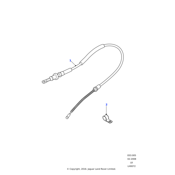 Land Rover Cable assembly handbrake