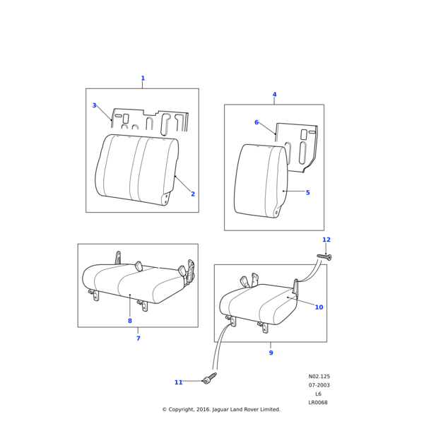 Land Rover Squab-large split rear seat