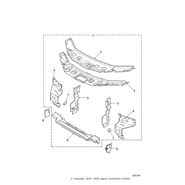 Land Rover Bulkhead front assembly