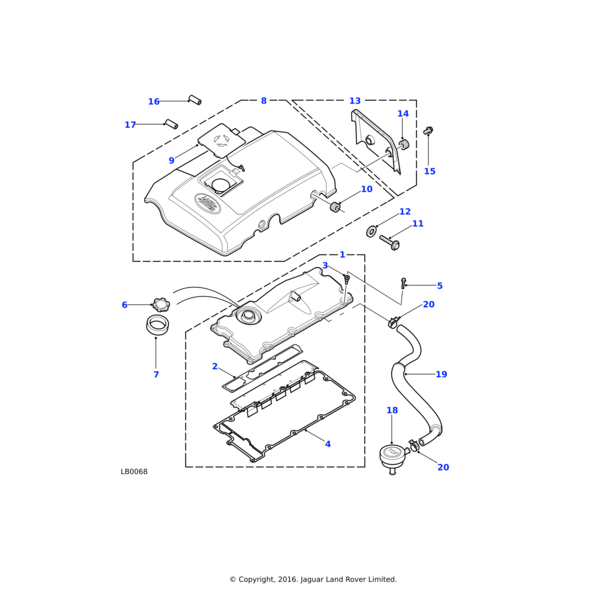 Land Rover Cap assembly-oil filler
