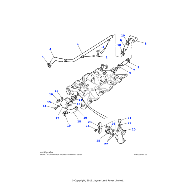 Land Rover Gasket-coolant outlet elbow
