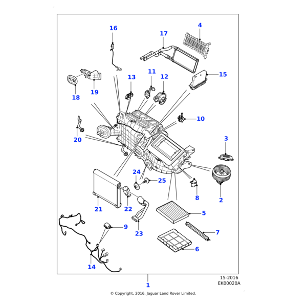 T4N27101 - Jaguar Evaporator and blower