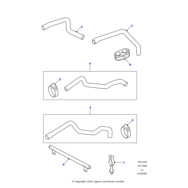 Land Rover Schlauch-Heizung-Ausgang