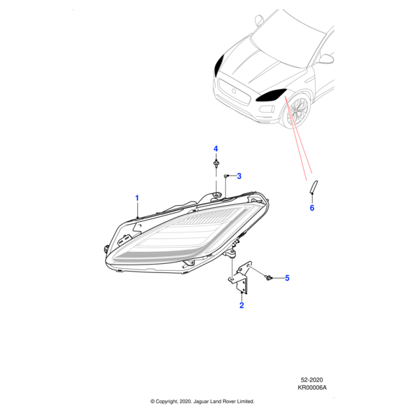 J9C20687 - Jaguar Headlamp