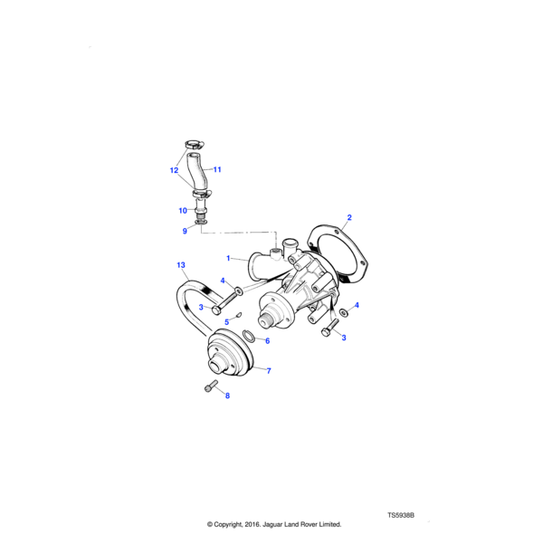 Land Rover Gasket-coolant pump body