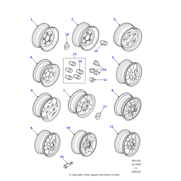 Land Rover Nut wheel retention