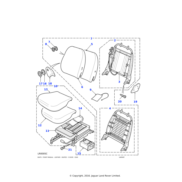 Land Rover Cushion assembly-front seat