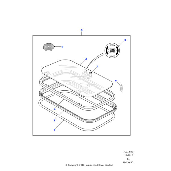 Land Rover Panel-sunroof glass lid