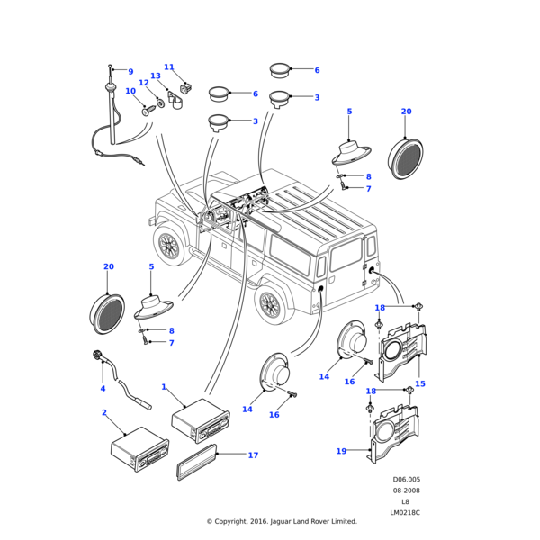 LR032536 - Land Rover Radio mit MP3-Spieler