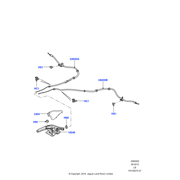 Land Rover Cable - Parking Brake
