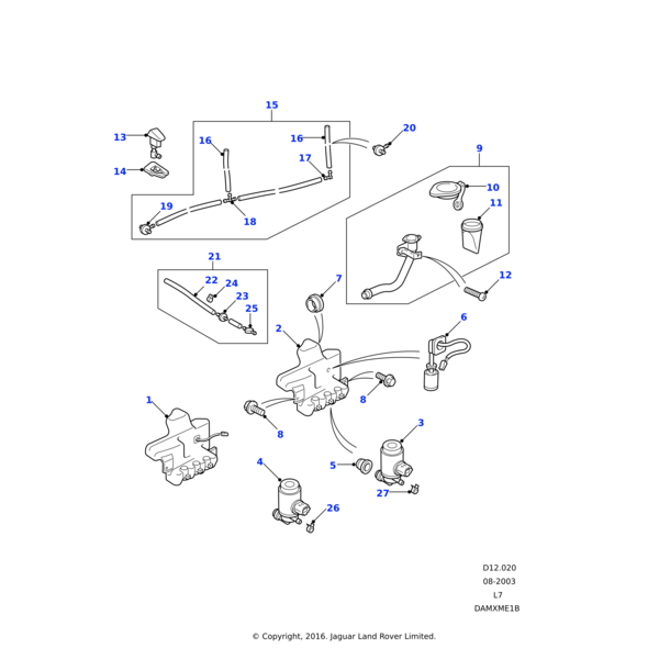 Land Rover Container assembly-windscreen wash