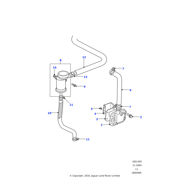 Land Rover Hose-cyclone-air cleaner