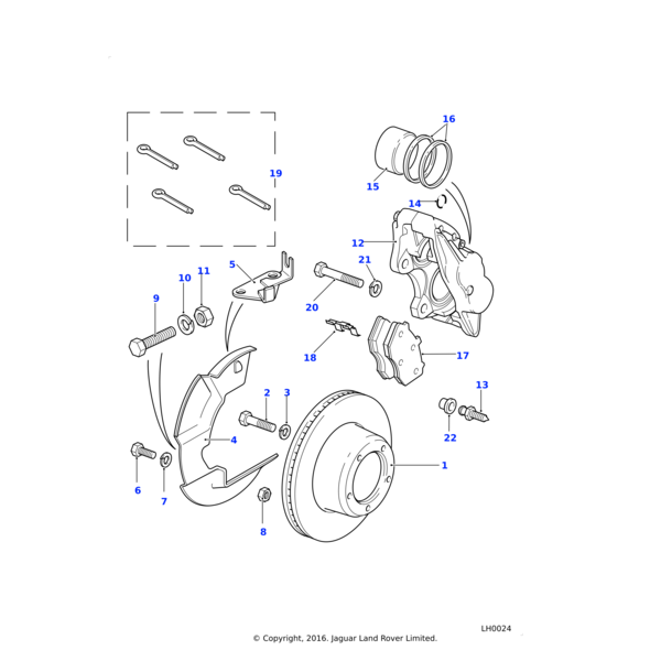 Land Rover Caliper assembly-front brake