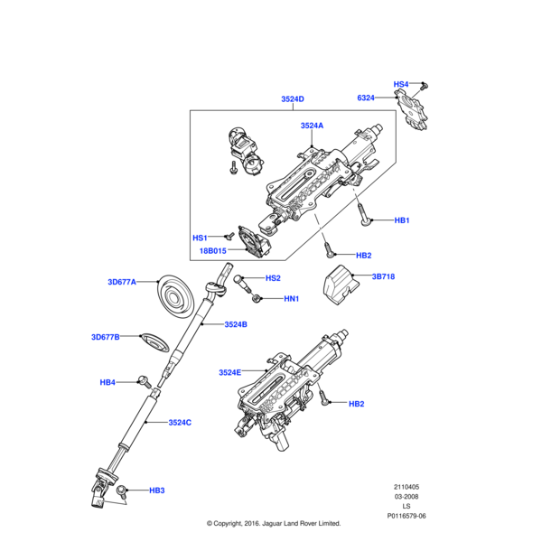 Land Rover Steering Column
