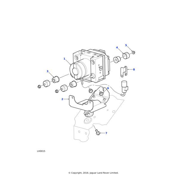 Land Rover Bush-antilock brake system modulator to mounting bracket