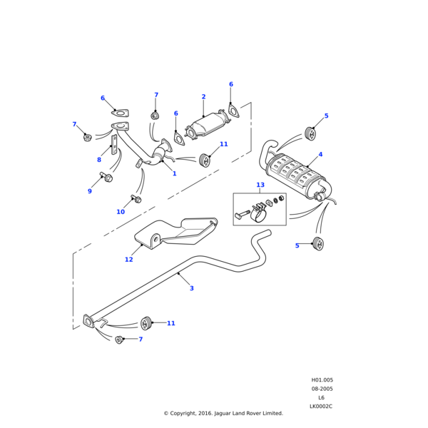 Land Rover Clamp - Muffler Pipe To Branch