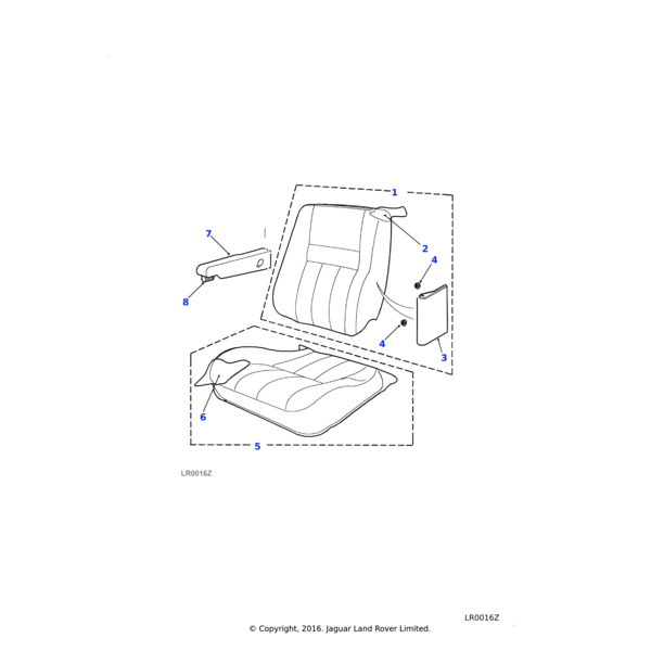 Land Rover Cushion assembly-front seat