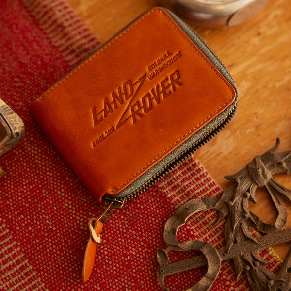 Land Rover Heritage Leather Zip Wallet - Tan
